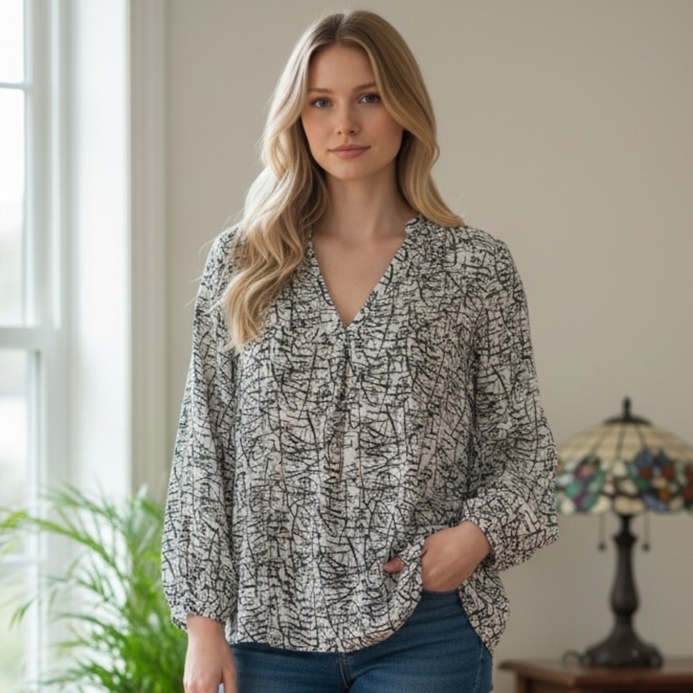 VALERIE STEVENS ladies, long sleeve blouse XL excellent condition